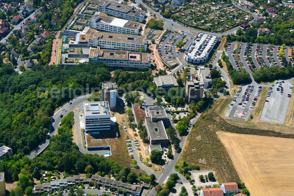 Aerial photograph Würzburg - Clinic grounds of the university hospital in Wuerzburg in the state Bavaria, Germany
