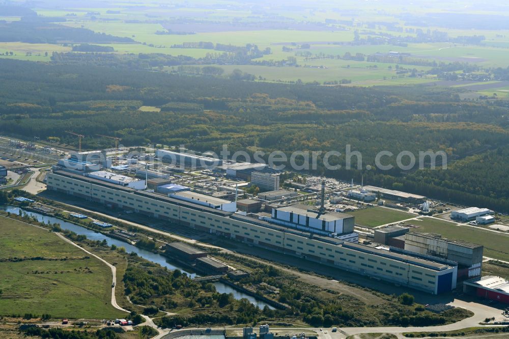 Freesendorf from the bird's eye view: Building the decommissioned reactor units and systems of the NPP - NPP nuclear power plant AKW Lubmin in Freesendorf in the state Mecklenburg - Western Pomerania, Germany