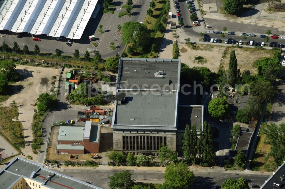 Aerial photograph Berlin - Event and music-concert grounds of the Arena of Berghain Panorama Bar Saeule of BERGHAIN OSTGUT GmbH in the Ruedersdorfer in Berlin, Germany