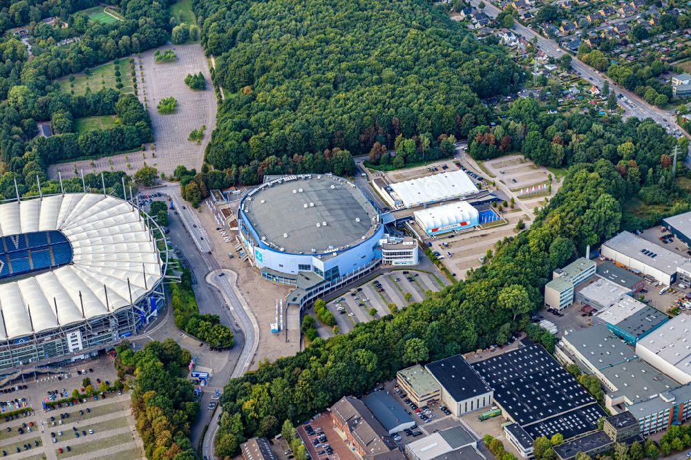 Hamburg from above - Event and music-concert grounds of the Arena hamburg barclays arena in Hamburg, Germany