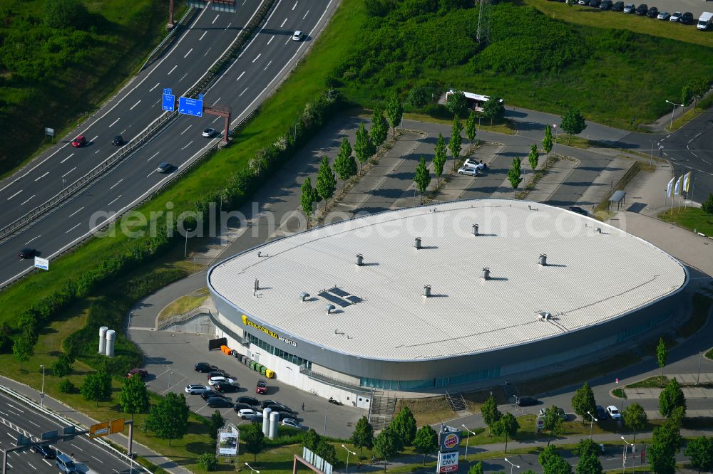 Aerial image Coburg - Event and music-concert grounds of the Arena HUK-COBURG arena on street Oudenaarder Strasse in the district Unterlauter in Coburg in the state Bavaria, Germany