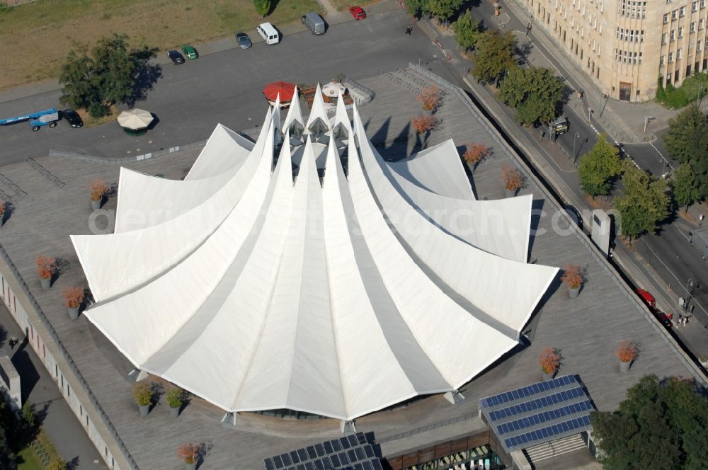 Aerial image Berlin - Event and music-concert grounds of the Arena Tempodrom on Moeckernstrasse in the district Kreuzberg in Berlin, Germany