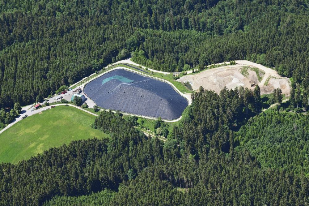 Aerial photograph Wutach - Site of heaped and covered sanatary landfill in Wutach in the state Baden-Wuerttemberg, Germany