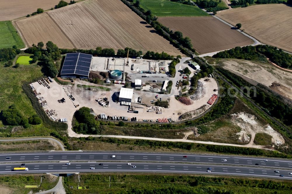 Aerial image Göttingen - Site of heaped landfill Koenigsbuehl in Goettingen in the state Lower Saxony, Germany