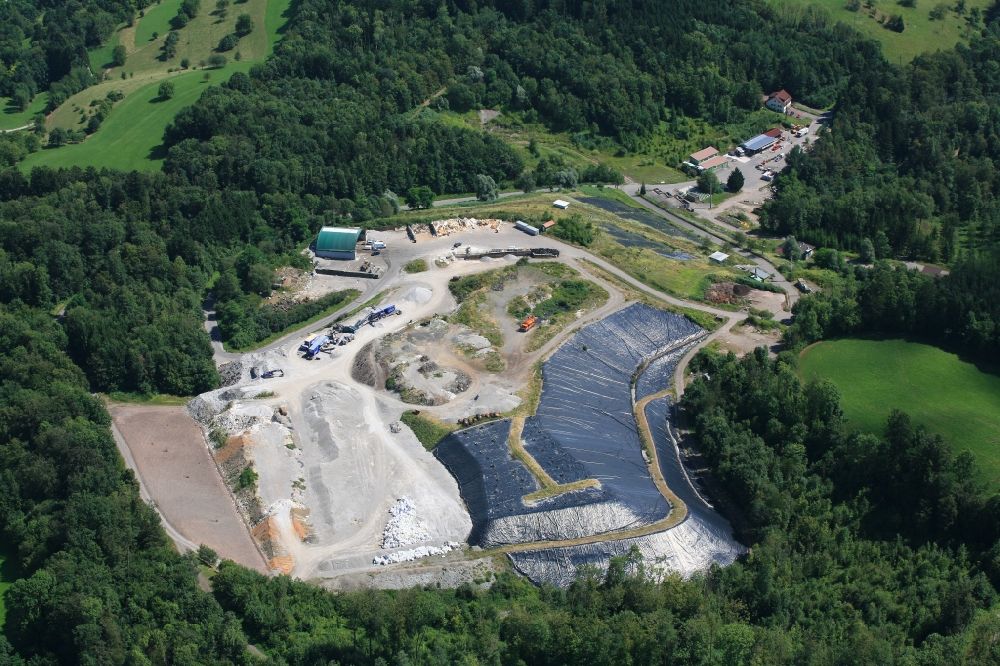 Aerial image Wehr - Site of heaped landfill Lachengraben in Wehr in the state Baden-Wuerttemberg