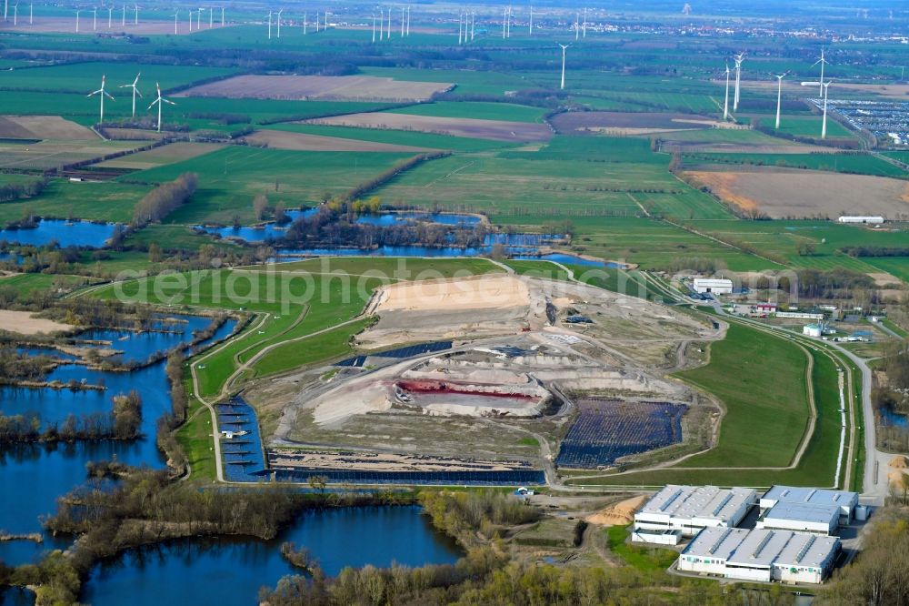 Aerial photograph Ketzin - Site of heaped landfill of MEAB a?? Maerkische Entsorgungsanlagen-Betriebsgesellschaft mbH in Ketzin in the state Brandenburg, Germany