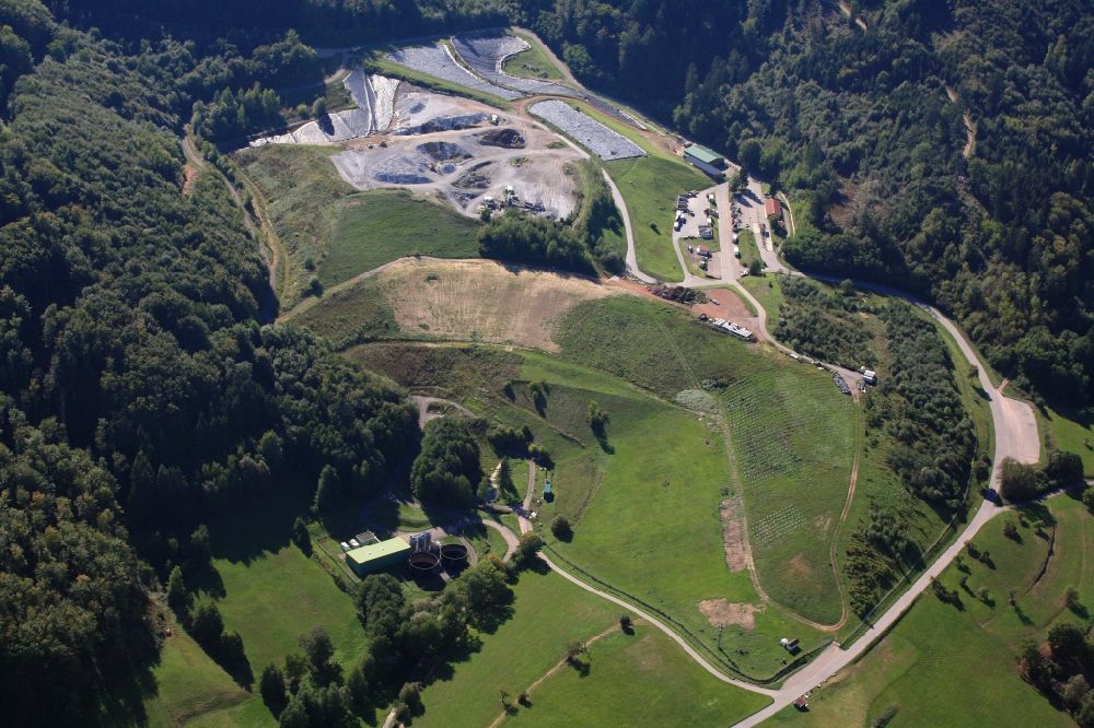 Aerial image Kleines Wiesental - Site of heaped landfill Scheinberg in Kleinen Wiesental in the state Baden-Wurttemberg