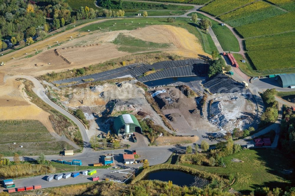 Aerial photograph Ringsheim - Site of heaped landfill ZAK in Ringsheim in the state Baden-Wurttemberg, Germany
