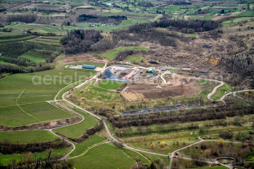 Ringsheim from the bird's eye view: Site of heaped landfill ZAK in Ringsheim in the state Baden-Wurttemberg, Germany