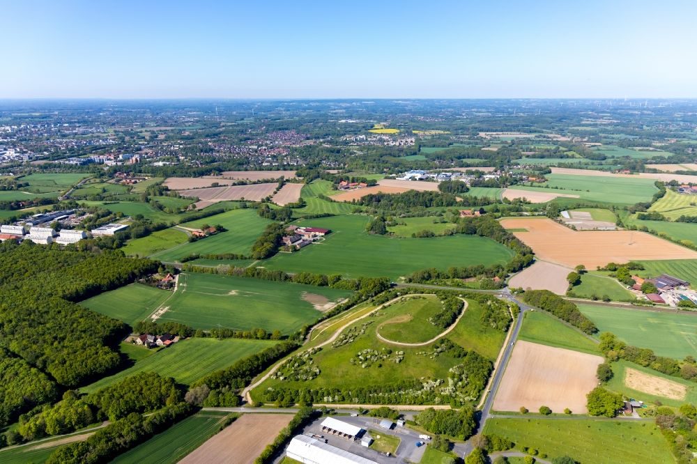 Münster from the bird's eye view: Site of heaped landfill Zentraldeponie I in Muenster in the state North Rhine-Westphalia, Germany