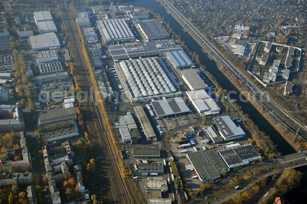 Aerial image Berlin - View of at the site of the Berlin wholesale market at the Beusselstrasse in Berlin