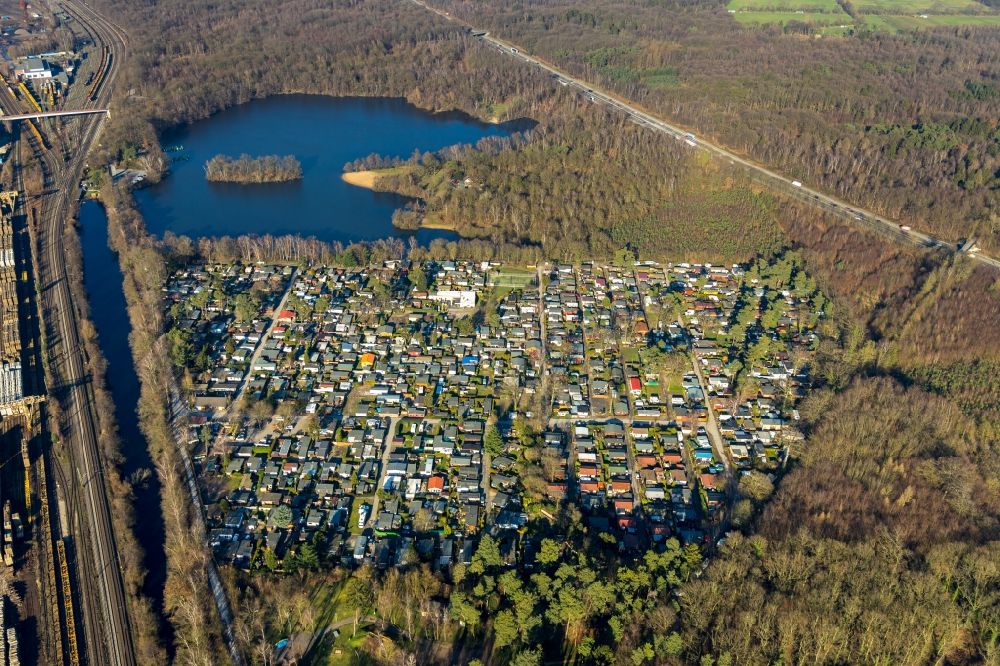 Aerial photograph Mülheim an der Ruhr - Camping in Muelheim in the state of North Rhine-Westphalia
