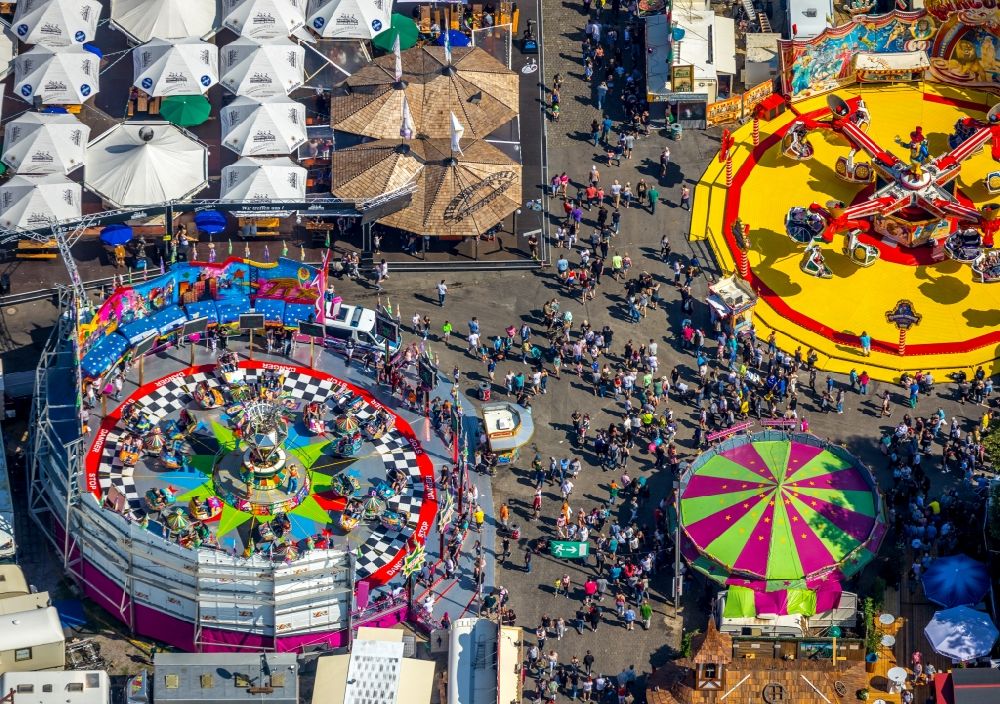 Herne from above - Area of the funfair Cranger Kirmes in Herne in the state North Rhine-Westphalia, Germany