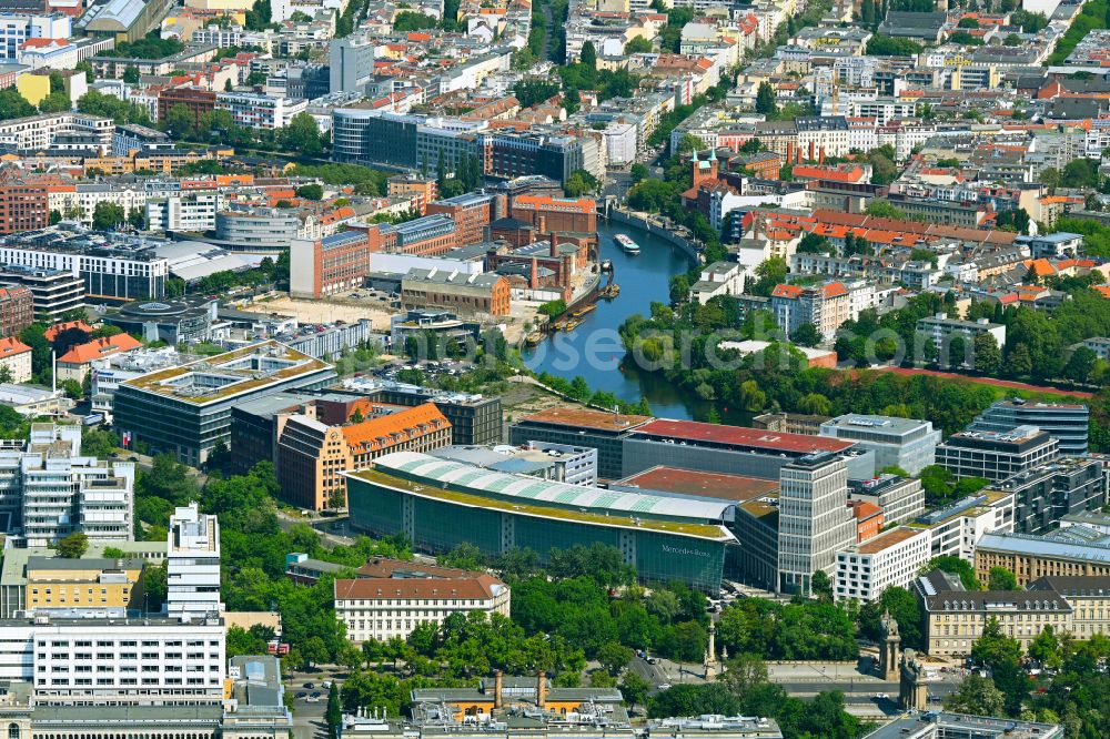 Aerial image Berlin - Extension - new building - construction site on the trading grounds of Daimler AG on Gutenbergstrasse destrict Charlottenburg in Berlin, Germany