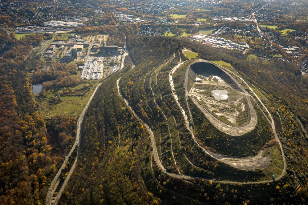 Bottrop from above - Reclamation site of the former mining dump Haniel in Bottrop in the state North Rhine-Westphalia