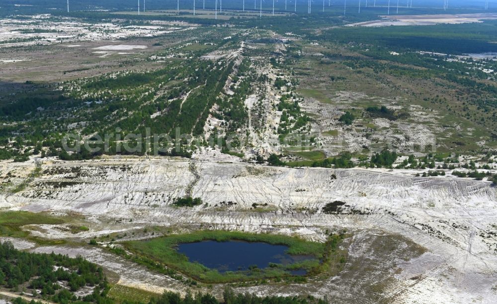 Aerial image Lichterfeld-Schacksdorf - Reclamation site of the former mining dump in Lichterfeld-Schacksdorf in the state Brandenburg, Germany