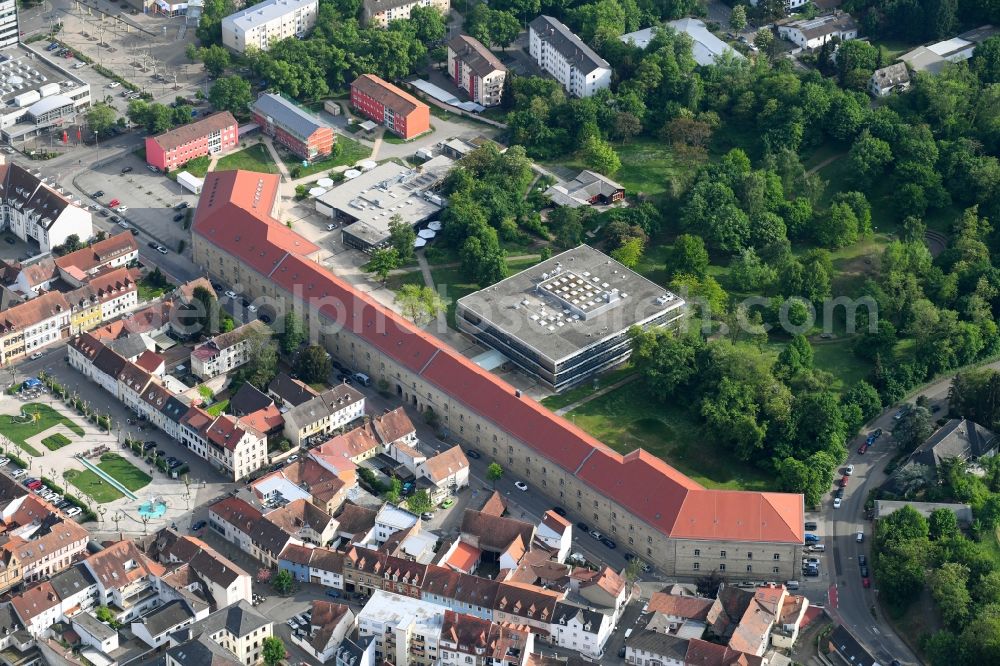 Germersheim from above - Conversion surfaces on the renatured site of the former barracks and military - real estate in Germersheim in the state Rhineland-Palatinate, Germany