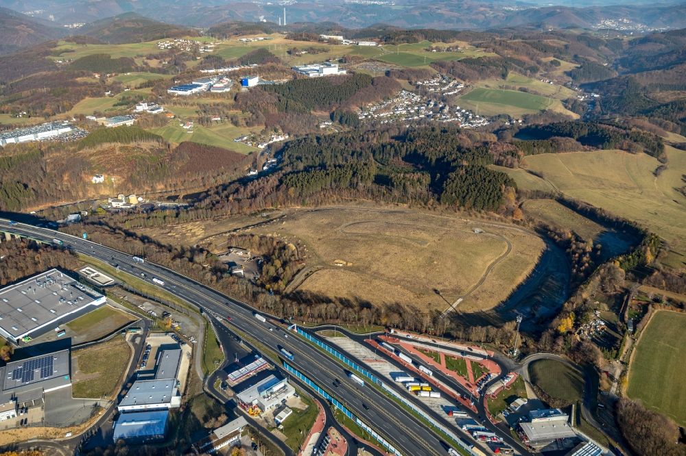 Aerial image Lüdenscheid - Site of the former landfill Zentraldeponie Luedenscheid- Kleinleifringhausen in Luedenscheid in the state of North Rhine-Westphalia, Germany