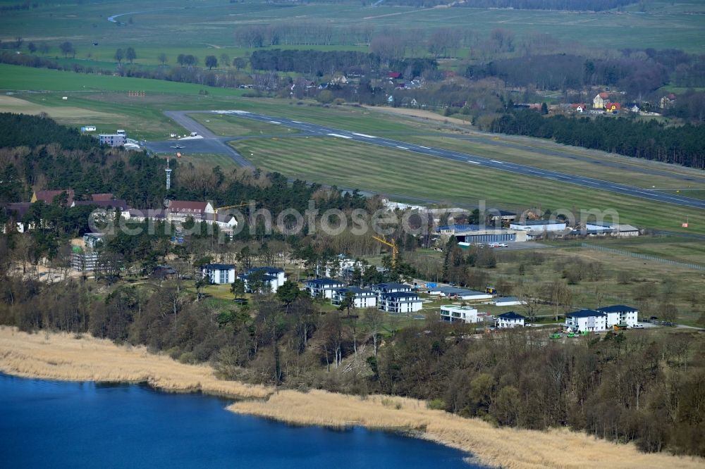 Aerial image Zirchow - Runway with hangar taxiways and terminals on the grounds of the airport Heringsdorf in Zirchow on the island of Usedom in the state Mecklenburg - Western Pomerania