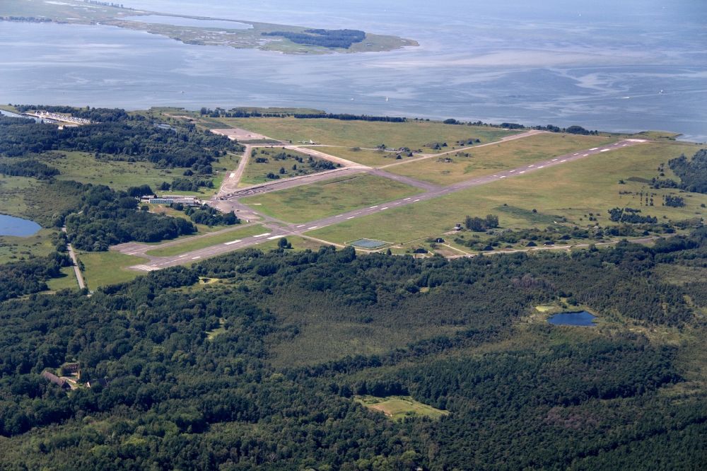 Aerial photograph Peenemünde - Site of the airfield Peenemunde on the Baltic coast of the island of Usedom in Mecklenburg-Western Pomerania