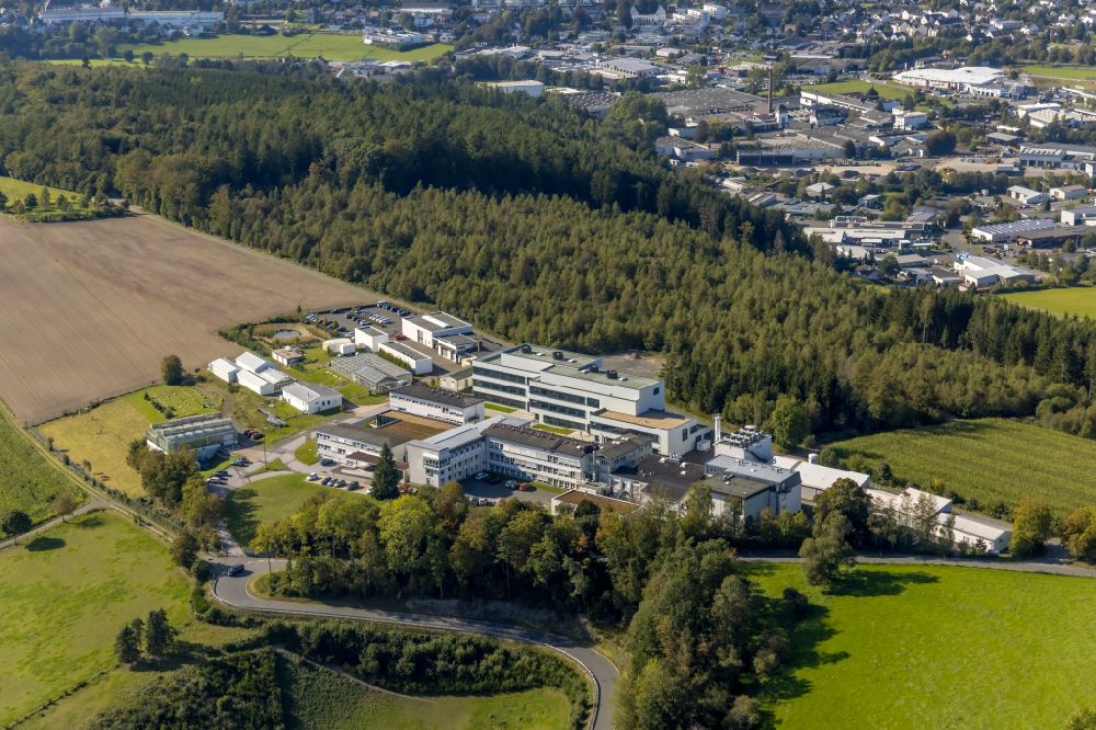 Schmallenberg from the bird's eye view: Site of the Fraunhofer Institute for Molecular Biology and Applied Ecology on Ahrstrasse in Schmallenberg in the Sauerland in the state North Rhine-Westphalia, Germany