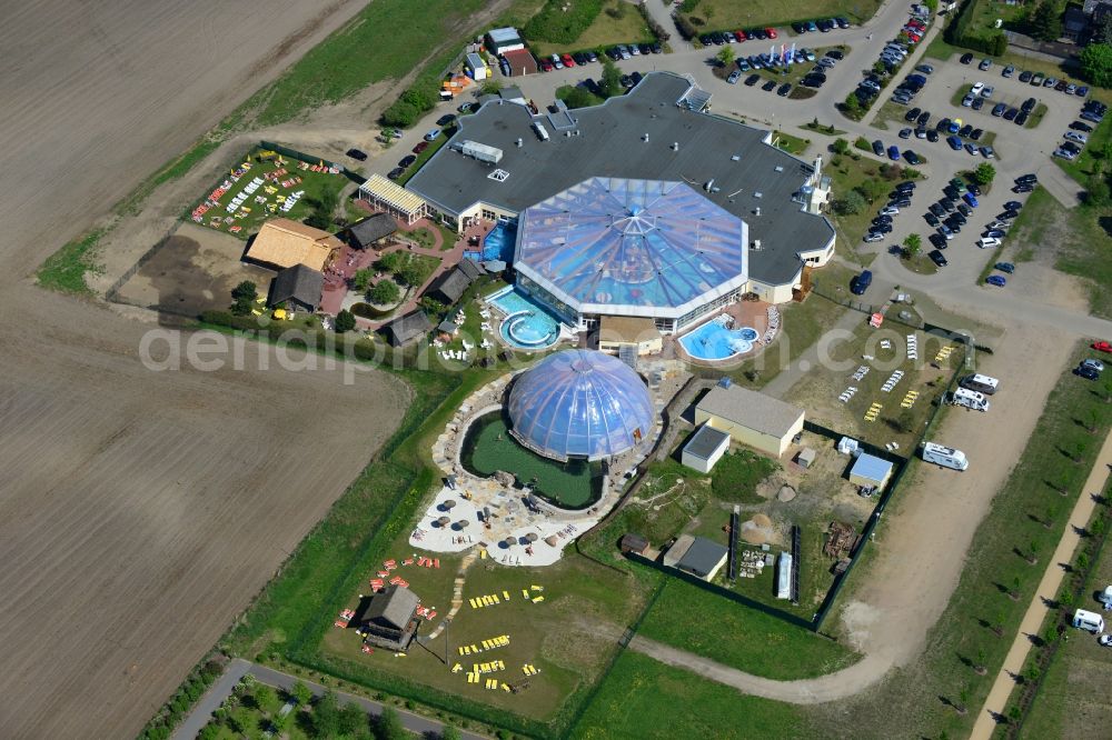 Bad Wilsnack from above - Site of leisure and recreational center of the crystal - Therme in Bad Wilsnack in Brandenburg
