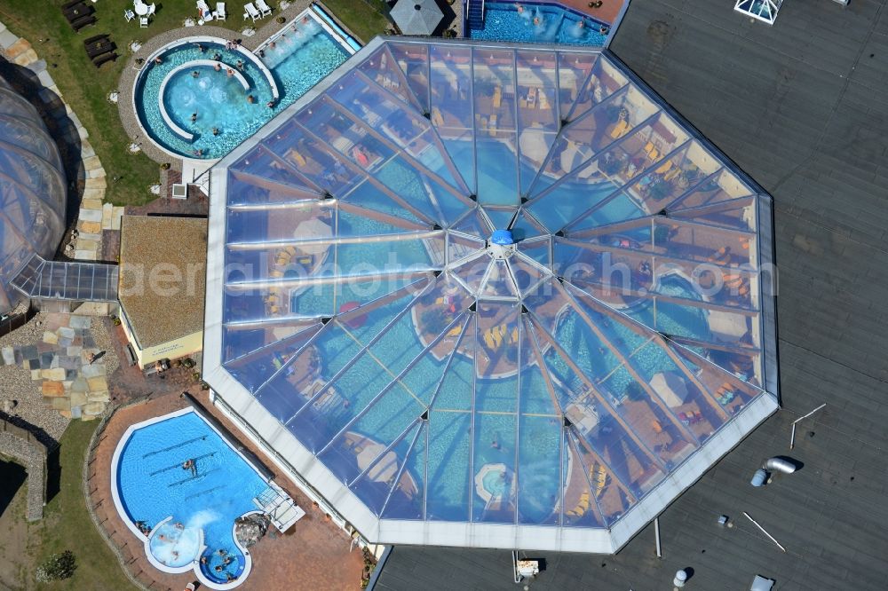 Bad Wilsnack from the bird's eye view: Site of leisure and recreational center of the crystal - Therme in Bad Wilsnack in Brandenburg