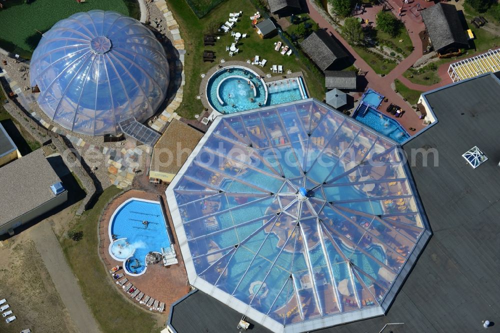 Aerial image Bad Wilsnack - Site of leisure and recreational center of the crystal - Therme in Bad Wilsnack in Brandenburg