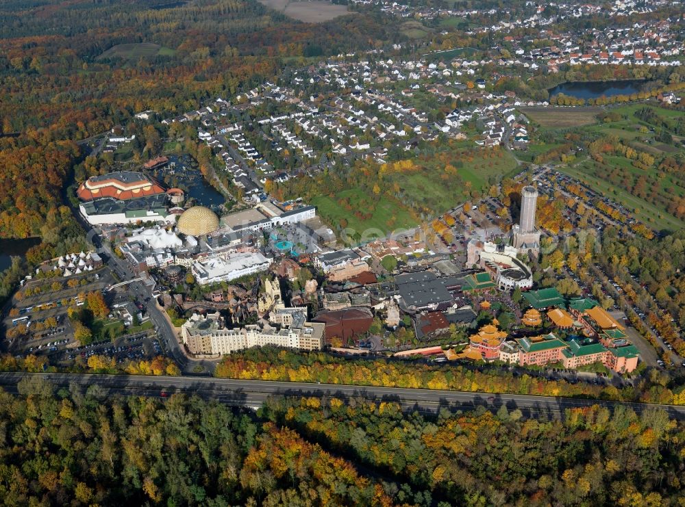 Brühl from the bird's eye view: Grounds of the Phantasialand theme park in Brühl in the Rhineland in the state of North Rhine-Westphalia