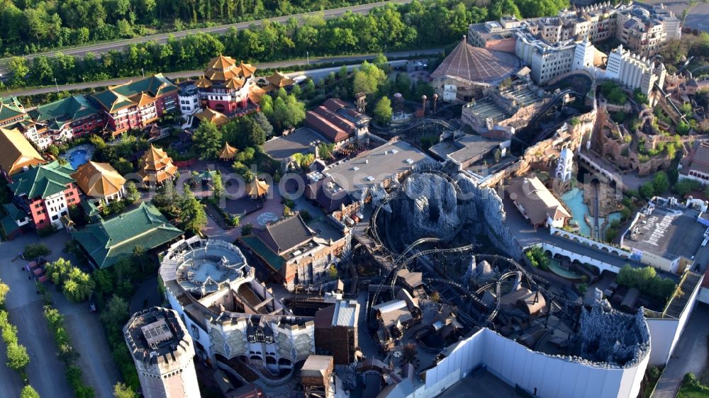 Aerial photograph Brühl - Grounds of the Phantasialand theme park in Bruehl in the Rhineland in the state of North Rhine-Westphalia