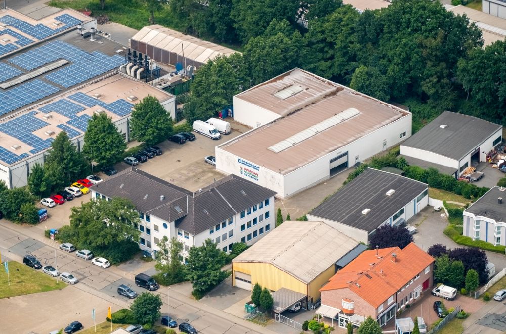 Dinslaken from the bird's eye view: Ground, administration and basis of the charitable organization Aktion Friedensdorf e.V. in Dinslaken in the state North Rhine-Westphalia, Germany