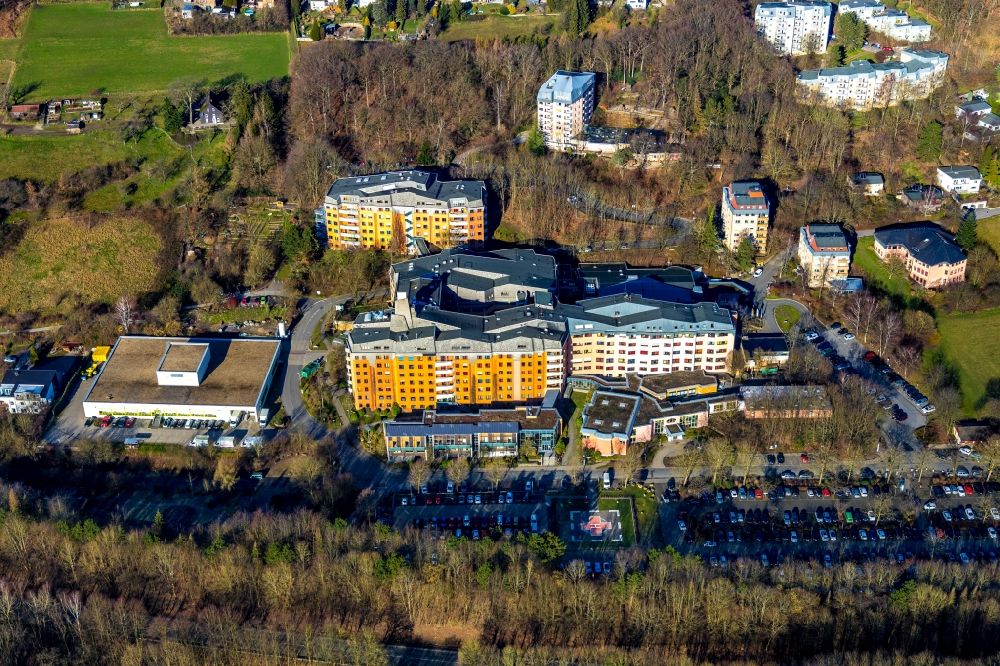 Aerial image Herdecke - Area of the Herdecke Hospital in the district Westende in Herdecke in North Rhine-Westphalia