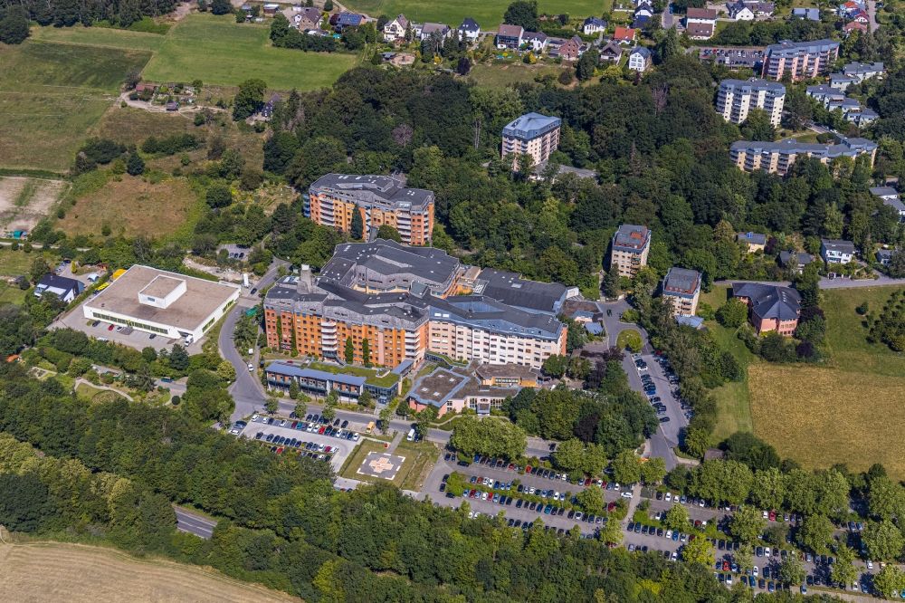 Aerial image Herdecke - Area of the Herdecke Hospital in the district Westende in Herdecke in North Rhine-Westphalia