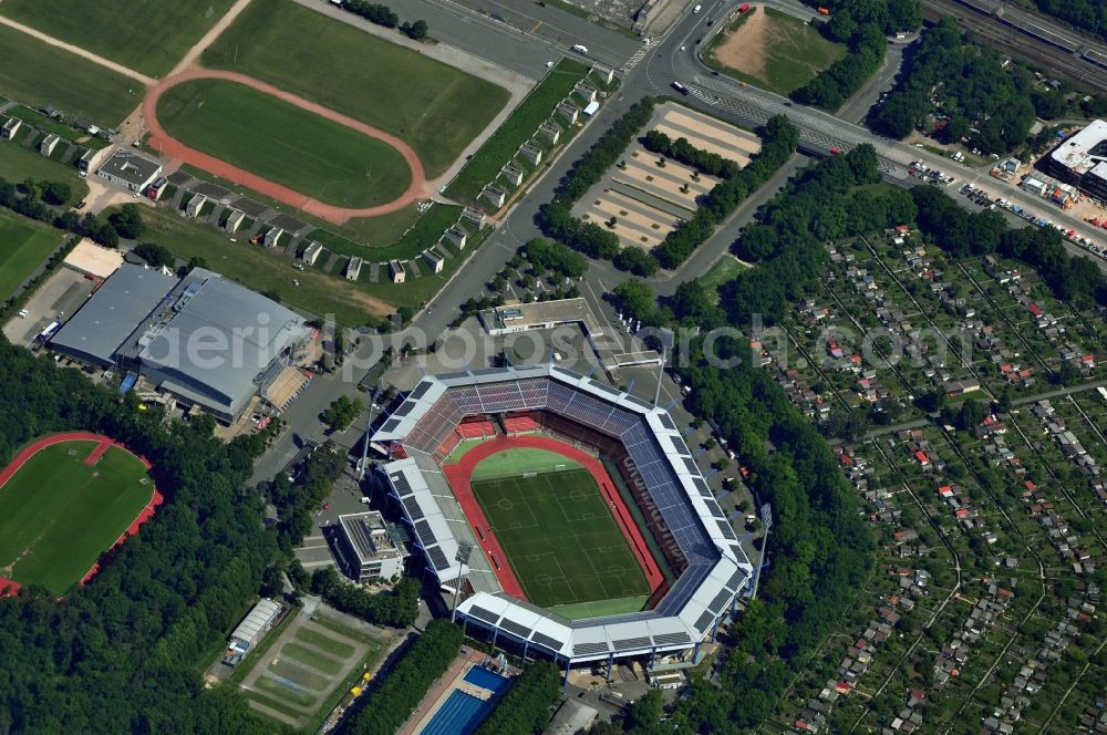 Aerial image Nürnberg - Grounds at Grundig Stadium (formerly known as EasyCredit Stadium or Franken-Stadion) in Nuremberg in Bavaria