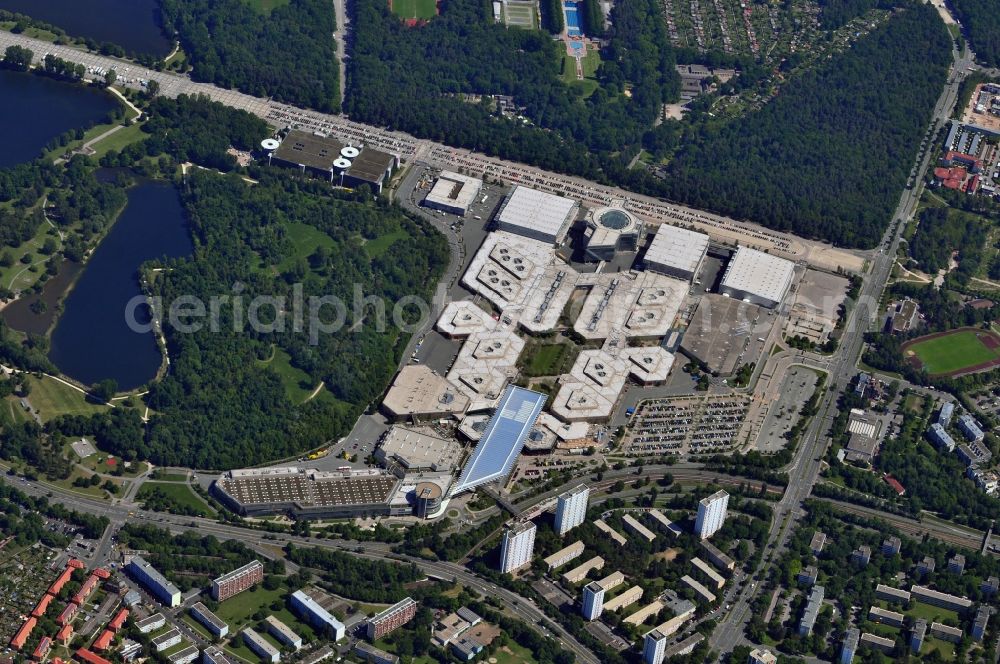 Aerial photograph Nürnberg - View of the exhibition grounds and the Congress Center Nuremberg in the district Langwasser. Major trade fairs in Nuremberg are, inter alia, The International Toy Fair and the Interzoo