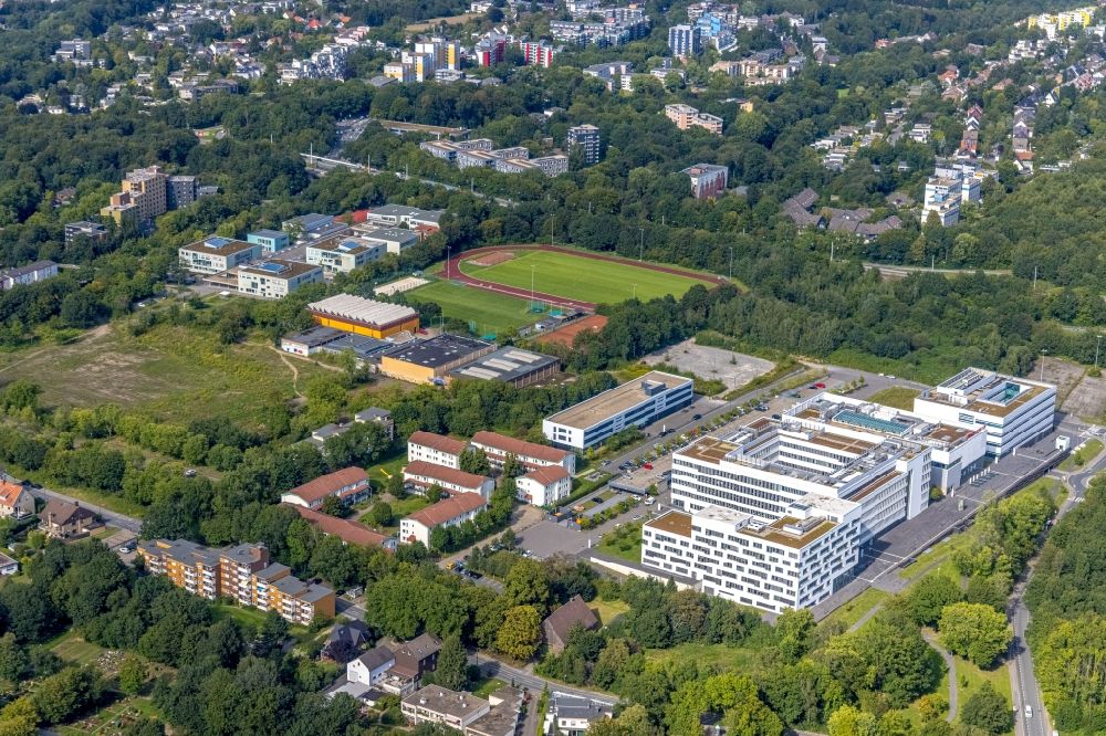 Aerial photograph Bochum - Grounds of the Innovation Center Health Economy on the health campus in the district of Querenburg in Bochum in the Ruhr area in the state of North Rhine-Westphalia, Germany