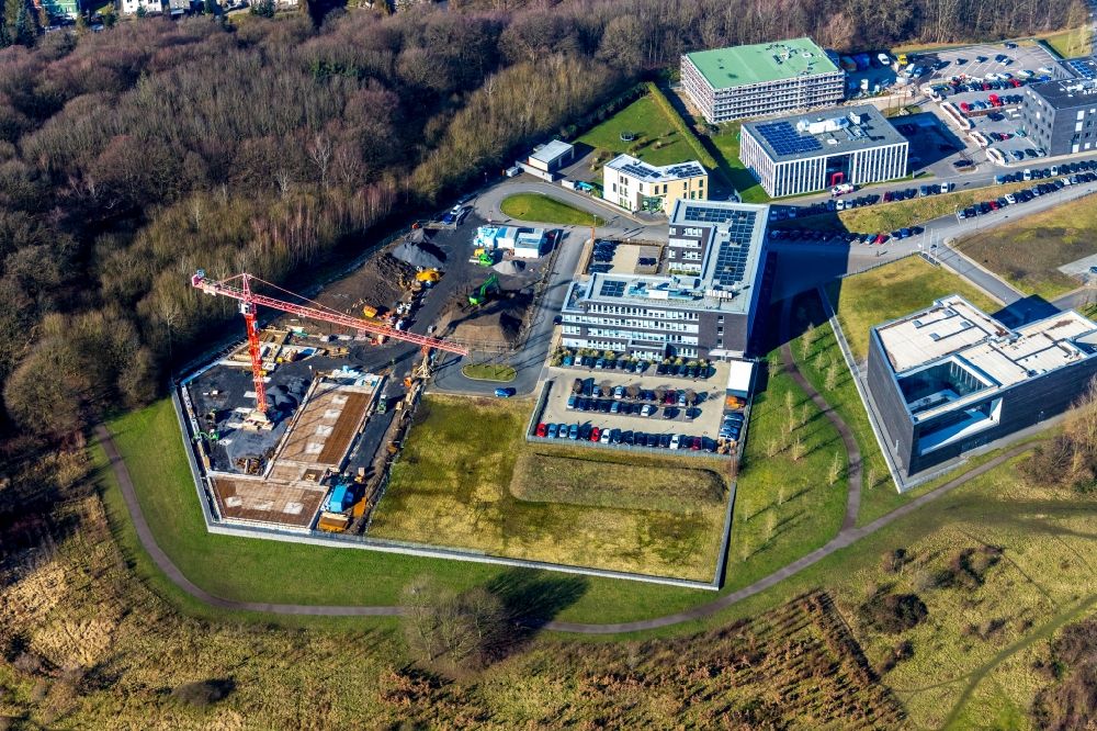 Aerial photograph Bochum - Grounds of the Innovation Center Health Economy on the Gesundheitscampus in the district Bochum South in Bochum in the state of North Rhine-Westphalia