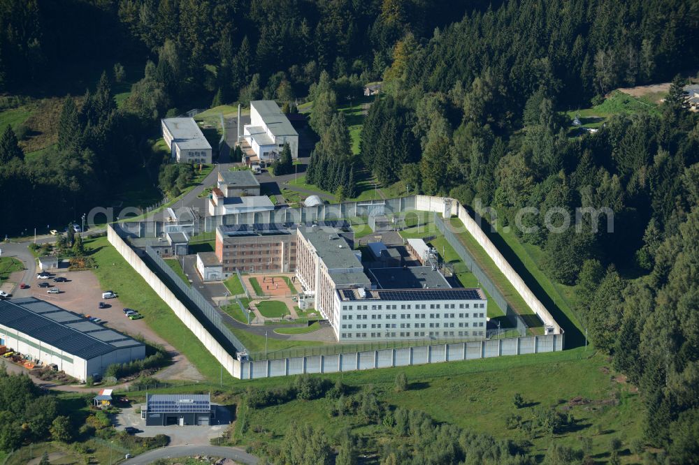 Aerial photograph Suhl - Prison grounds and high security fence Prison in Suhl in the state Thuringia