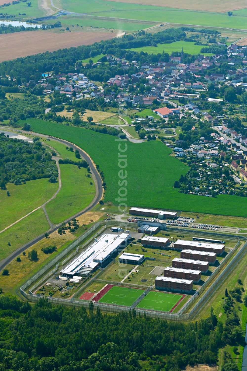 Aerial image Regis-Breitingen - Premises of the correctional facility detention center in Regis in Saxony