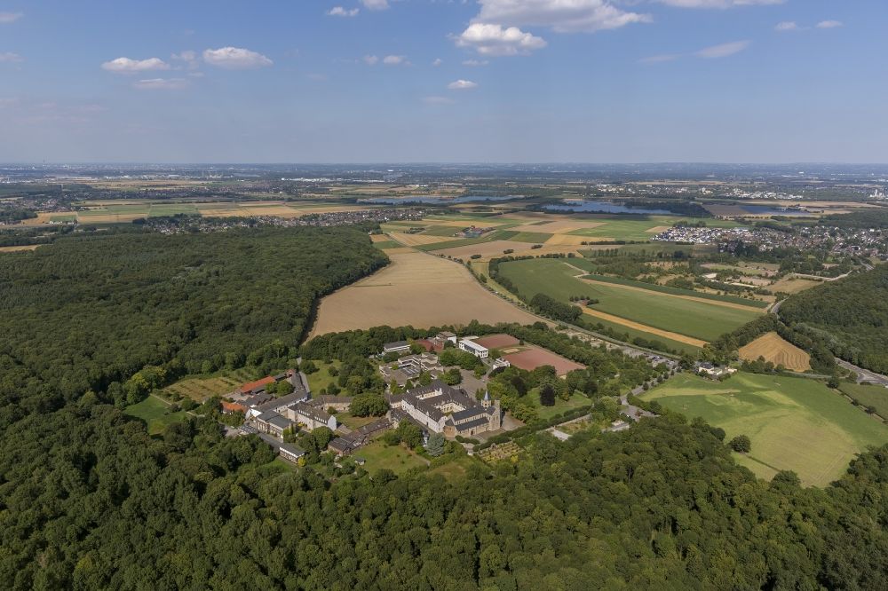 Dormagen from above - Grounds of the monastery Knechtsteden in Dormagen, in North Rhine-Westphalia