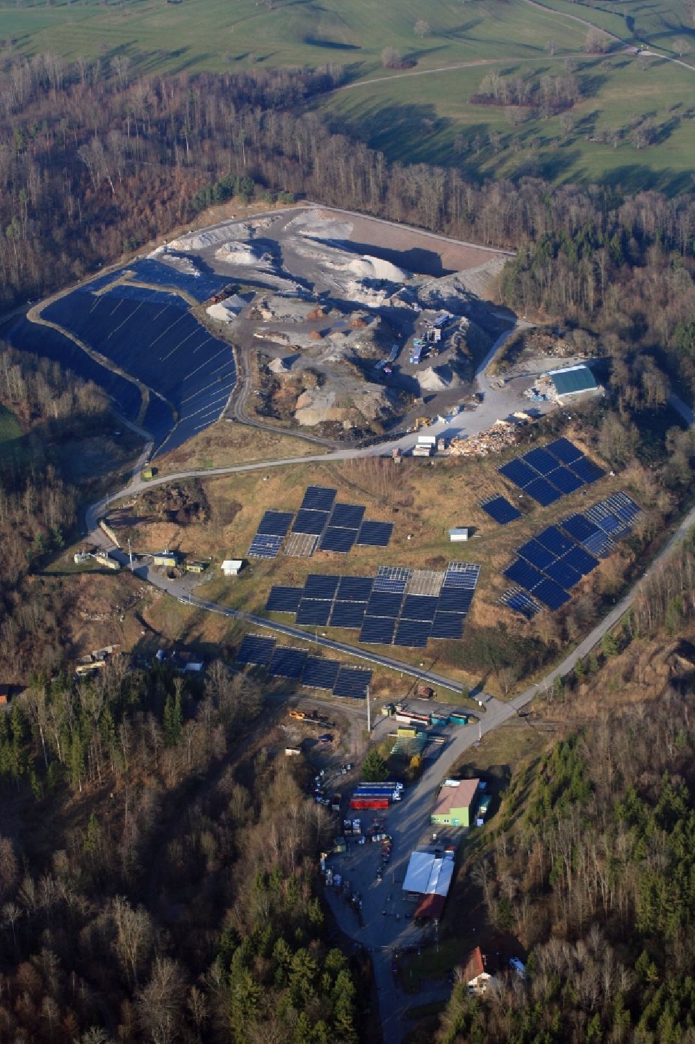 Aerial image Wehr - Site of waste deposite Lachengraben in Wehr in the state Baden-Wuerttemberg