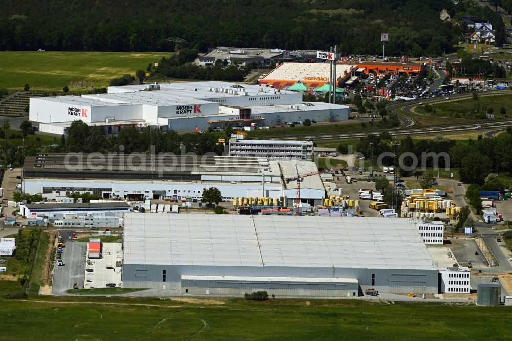 Aerial photograph Fredersdorf-Vogelsdorf - Site of the logistics center on Industriestrasse in Fredersdorf-Vogelsdorf in the state Brandenburg, Germany