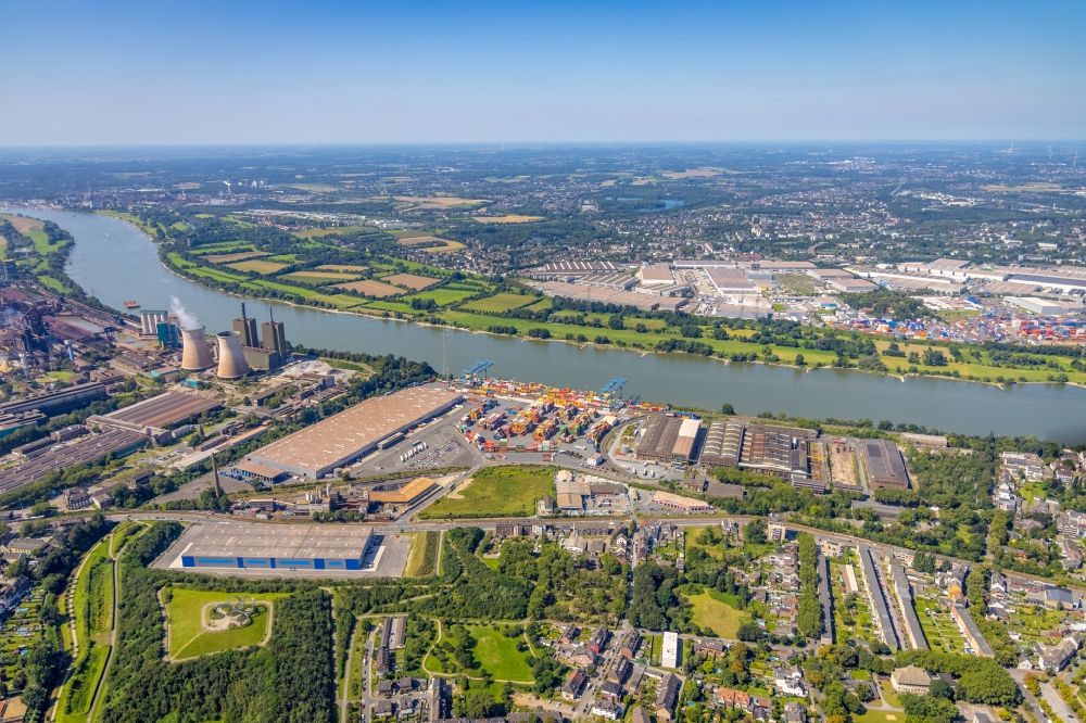 Aerial image Duisburg - Logport II Site of the logistics center on Ehringer Strasse in the district Wanheim - Angerhausen in Duisburg in the state North Rhine-Westphalia, Germany