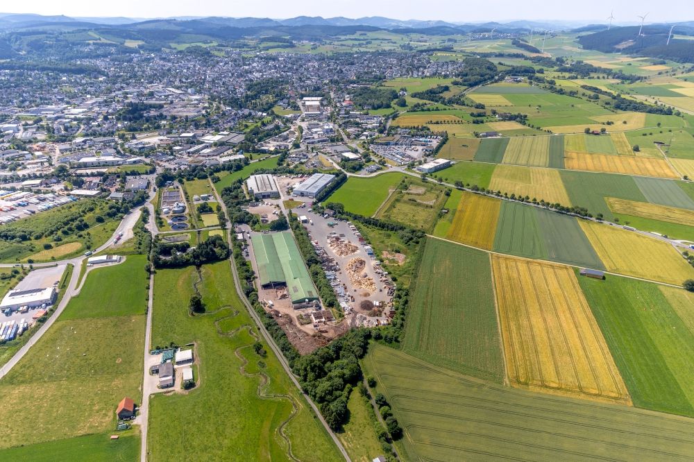 Aerial photograph Brilon - Site waste and recycling sorting of Stratmann Staedtereinigung GmbH & Co. KG on Almerfeldweg in Brilon in the state North Rhine-Westphalia, Germany