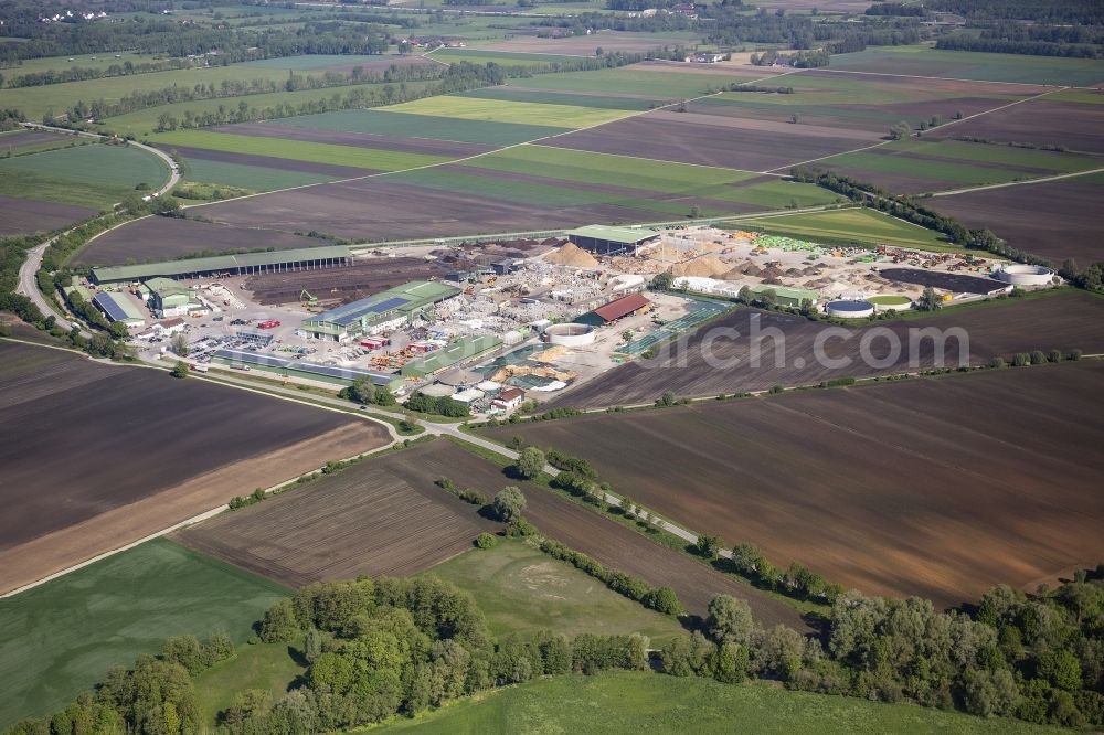 Aerial image Eitting - Site waste and recycling sorting of company Wurzer Umwelt Am Kompostwerk in Eitting in the state Bavaria, Germany