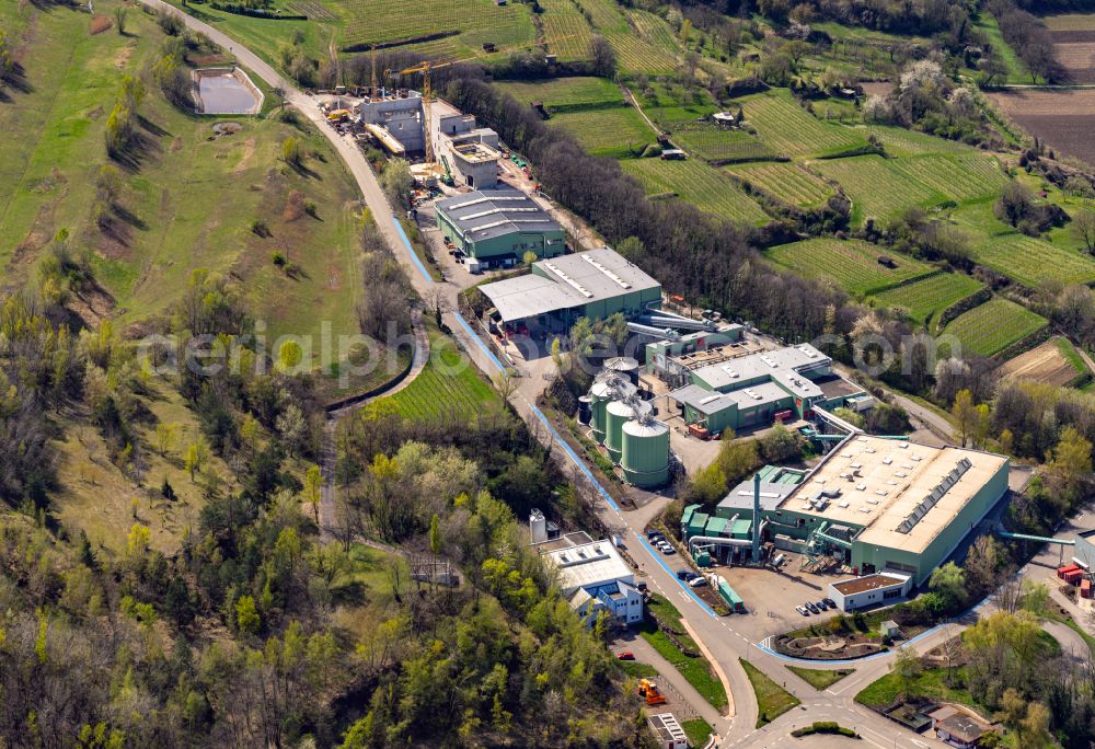 Ringsheim from the bird's eye view: Site waste and recycling sorting ZAK Zweckverband Abfallbehandlung Kahlenberg on Bergwerkstrasse in Ringsheim in the state Baden-Wuerttemberg