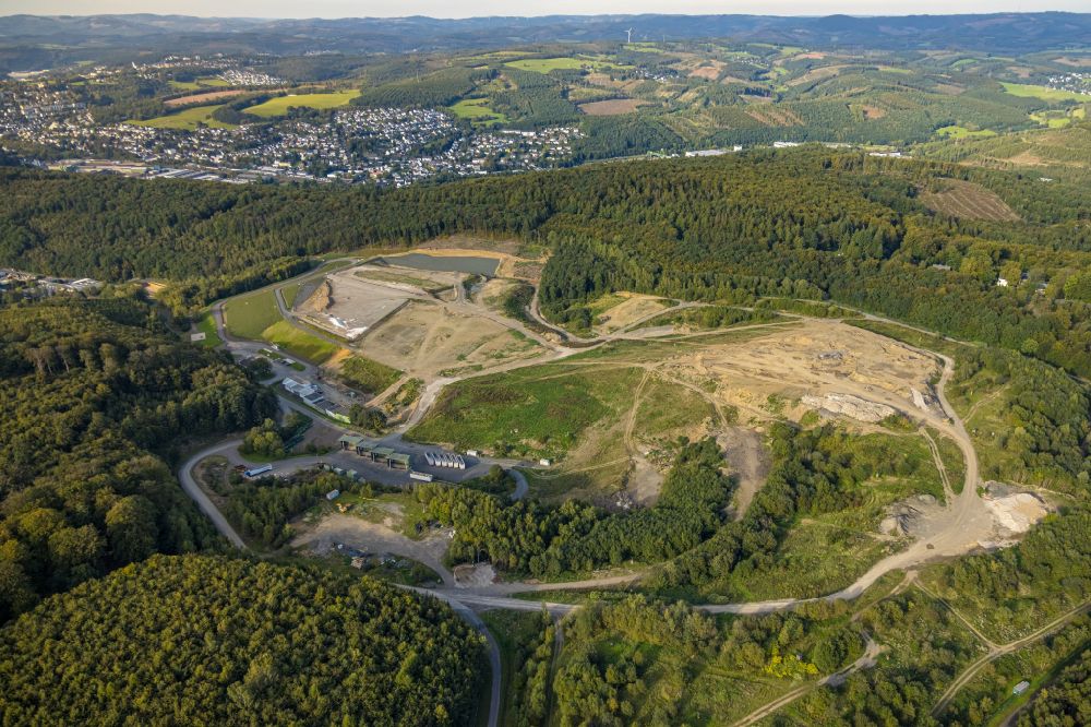 Aerial photograph Siegen - Site of heaped landfill Fludersbach in Siegen in the state North Rhine-Westphalia