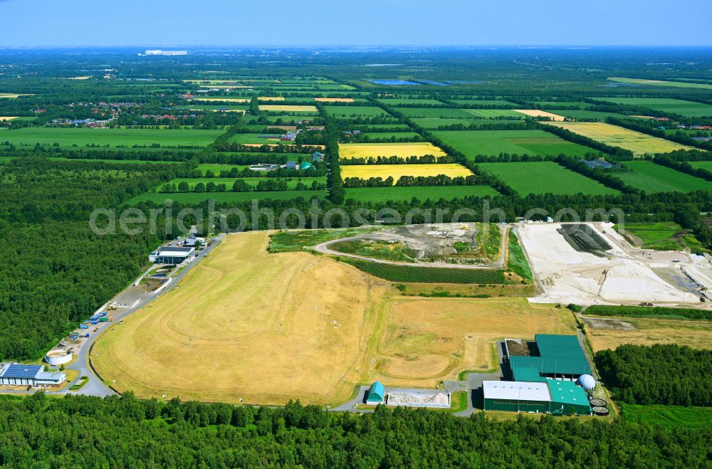 Neulehe from the bird's eye view: Site of heaped landfill Zentraldeponie Doerpen in Neulehe in the state Lower Saxony, Germany