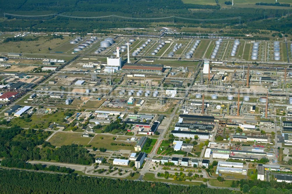 Aerial image Schwedt/Oder - Site of PCK Refinery GmbH, a petroleum processing plant in Schwedt / Oder in the northeast of the state of Brandenburg