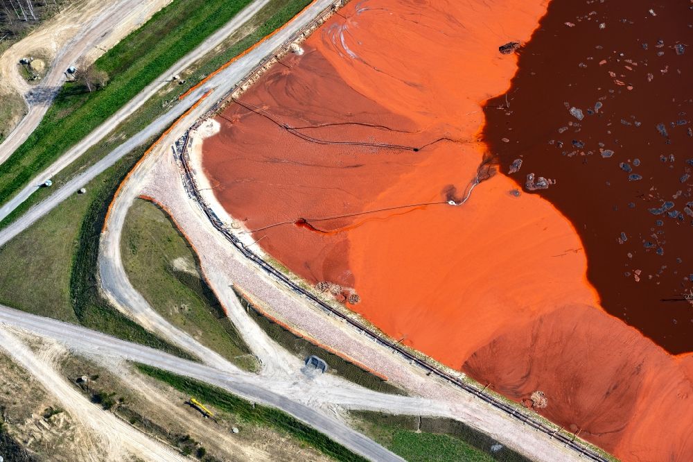 Aerial photograph Stade - Site of the red mud disposal site in Stade in the state Lower Saxony, Germany. The red mud is a waste product resulting from the extraction of alumina